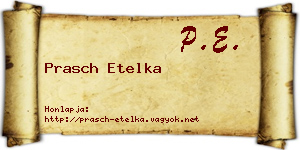 Prasch Etelka névjegykártya